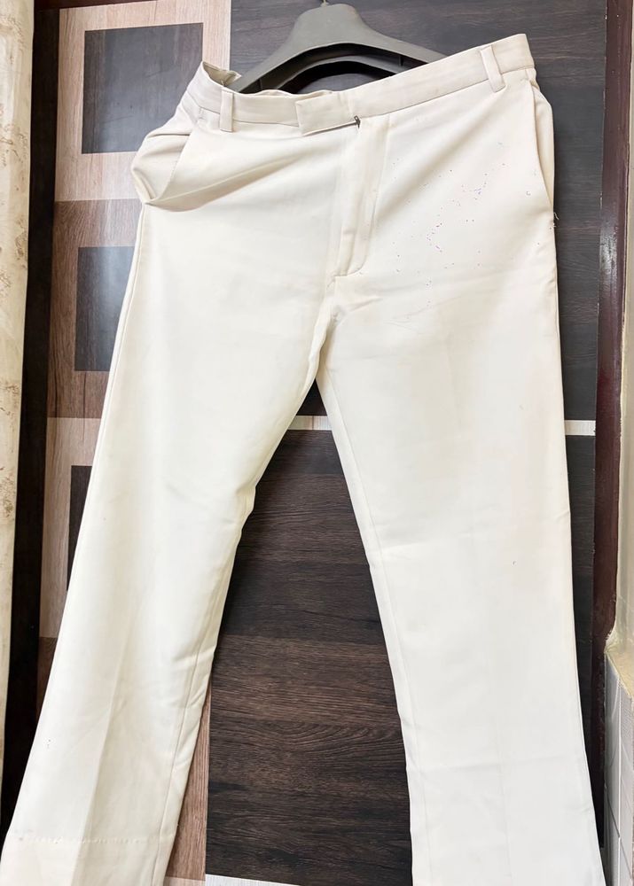 Cream Casual Pants