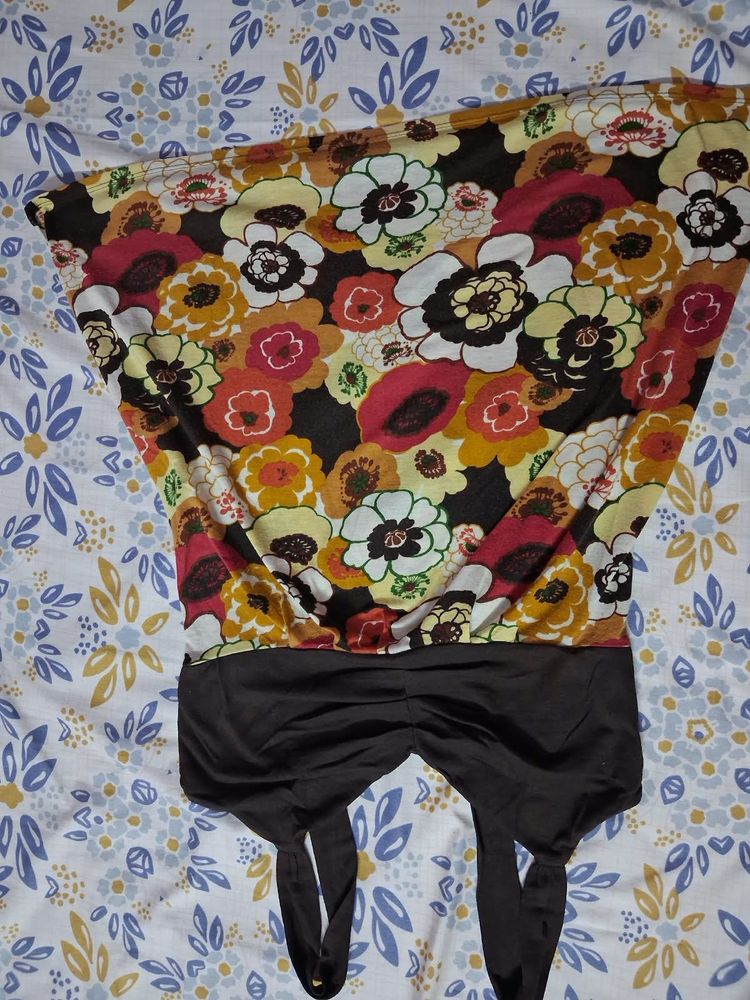 Retro Floral Print Top