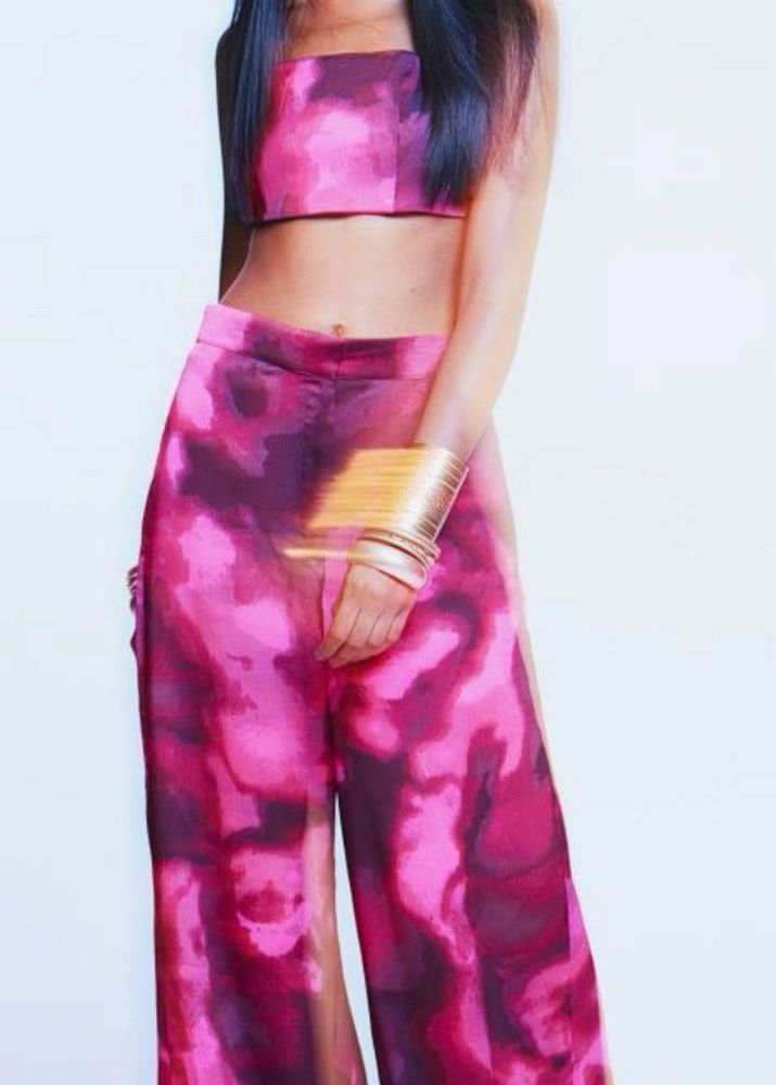 Vibrant Pink Abstract Print Co-ord Set
