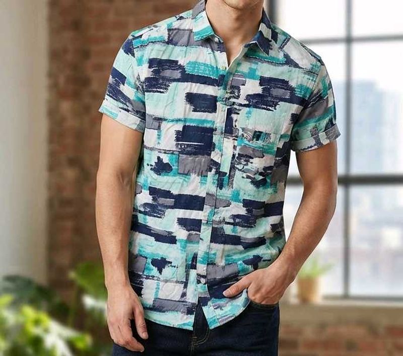 Men's Short Sleeve Printed Shirt