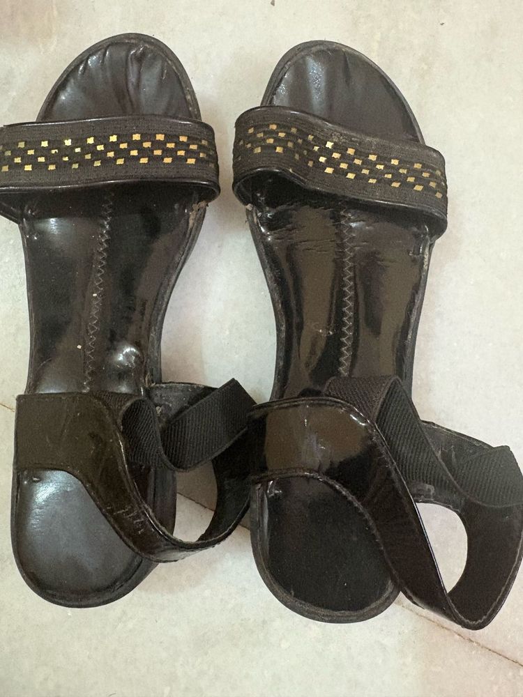 Stylish Black Embellished Sandals