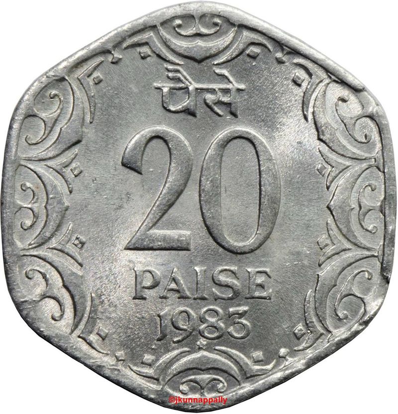 20 Paise Year 1986 100% Original Coin