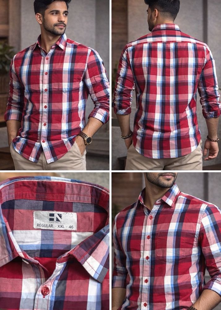 Here n Now Checked Casual Shirt - Red &amp; Blue