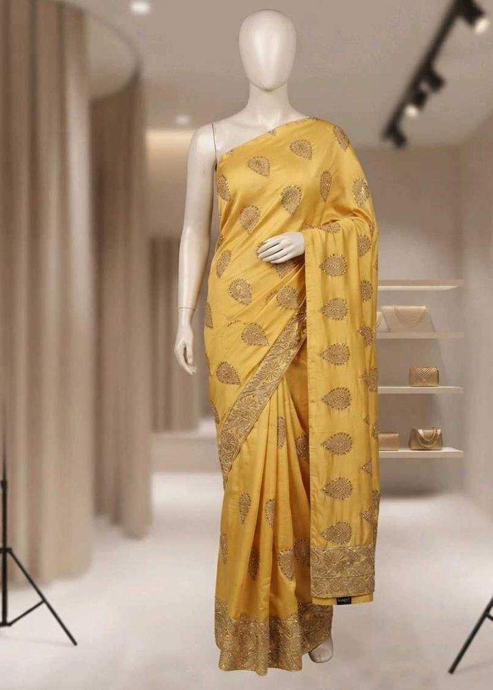 Elegant Yellow Saree + blouse