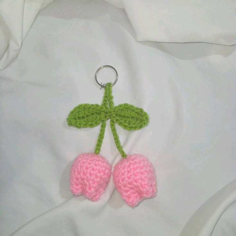 Crochet Tulip Keychain