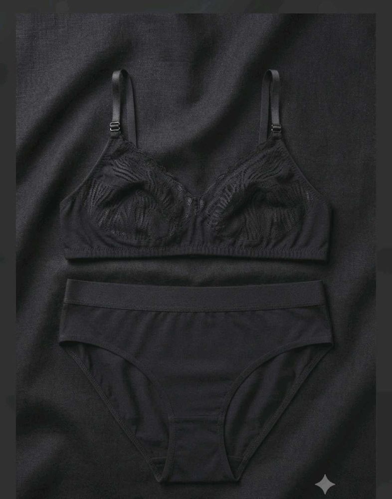 Black Bra and Panty Set
