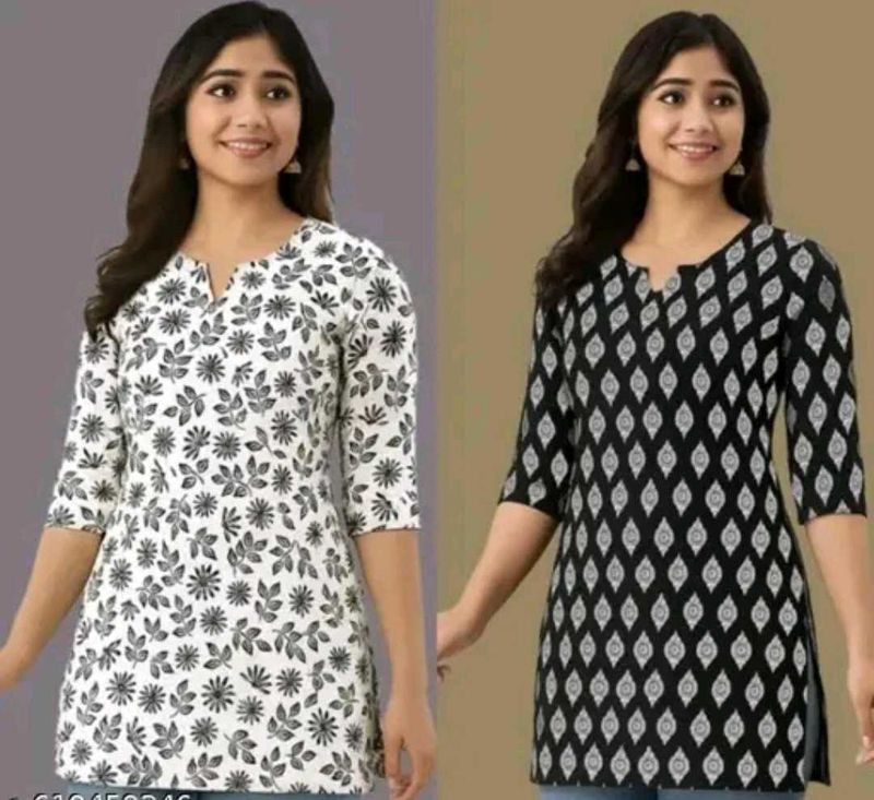 Stylish Printed Kurta Tops (Pack of 2)