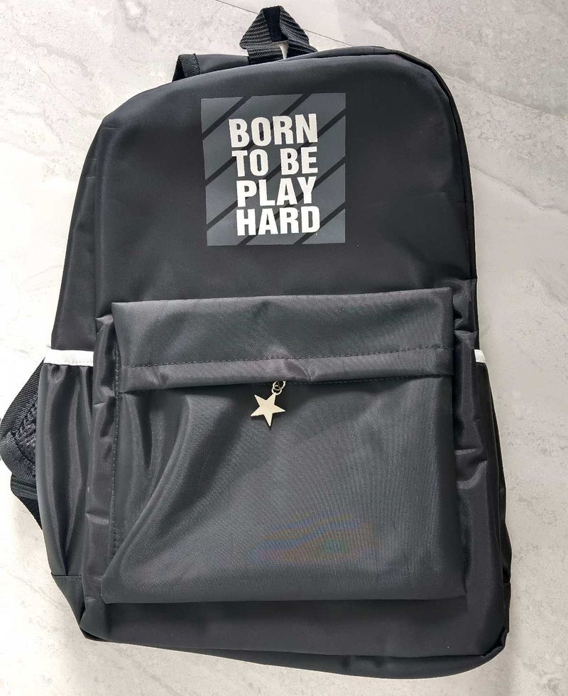 Black 'Born to Play Hard' Backpack