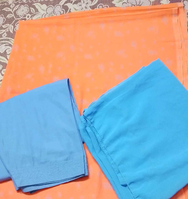 3 piece Orange unstitched suit