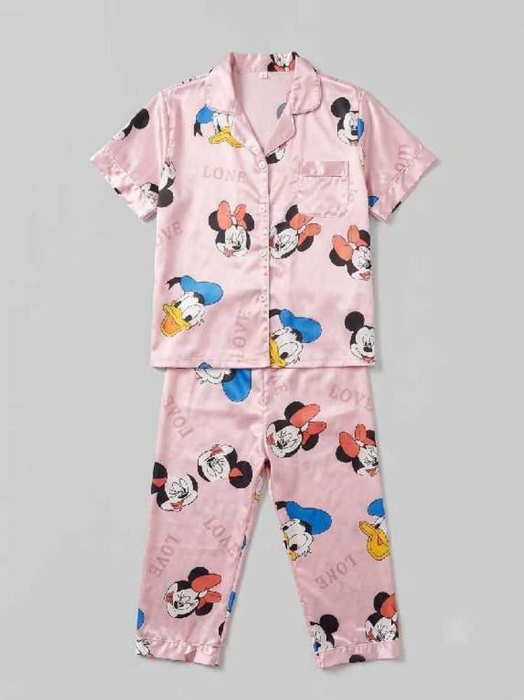 Micky mouse Character Pajama Set (pink)