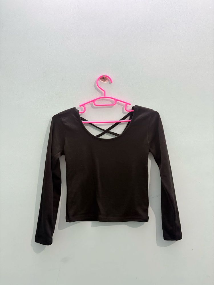 Chic Black Long Sleeve Top