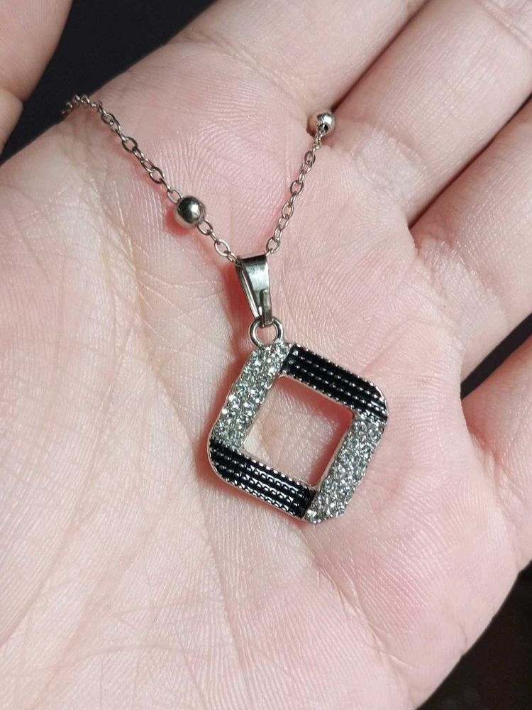 Diamond Square Pendant Necklace