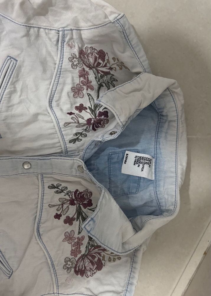 Embroidered Denim Shirt for Women