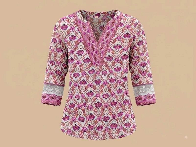 pink shirt lace kurti