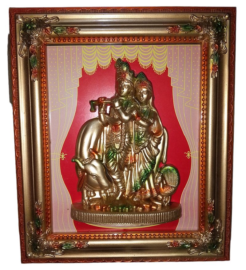 GLAMOUR Radha Krishna Wall Hanging Art Photo Frame