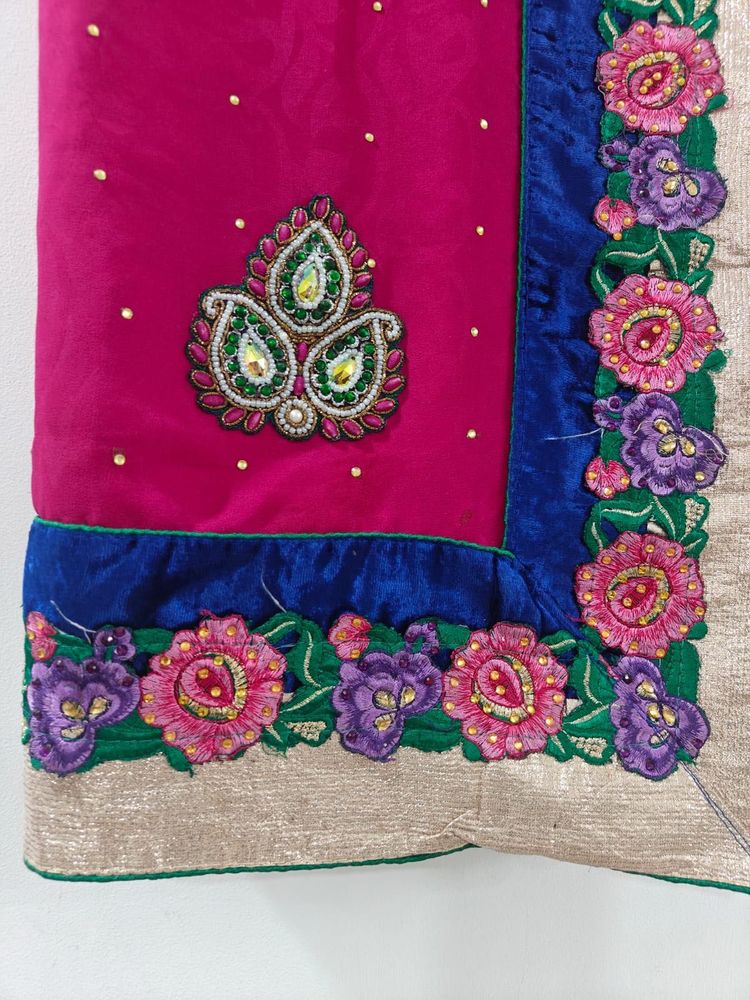 Georgette Magenta Saree