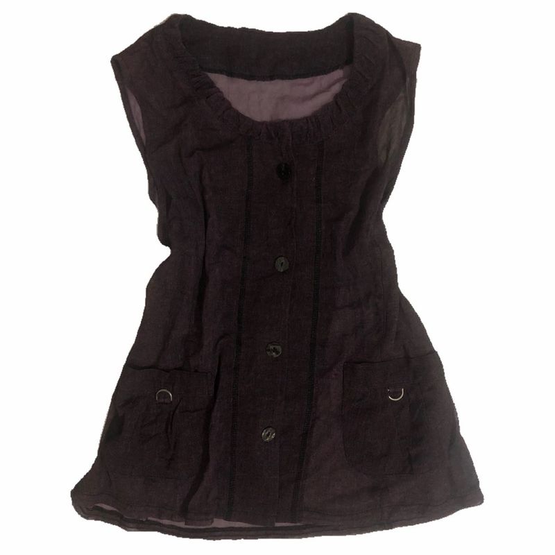 Sheer Sleeveless Dark Plum Top