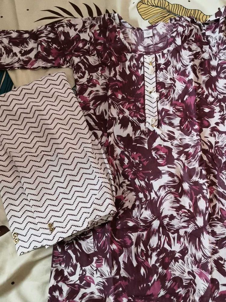 Beautiful Floral Print Kurta Set