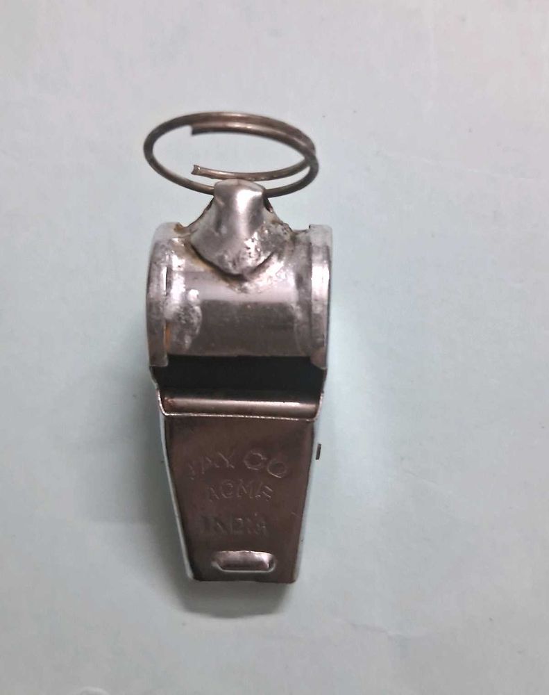 Vintage Silver Whistle Keychain