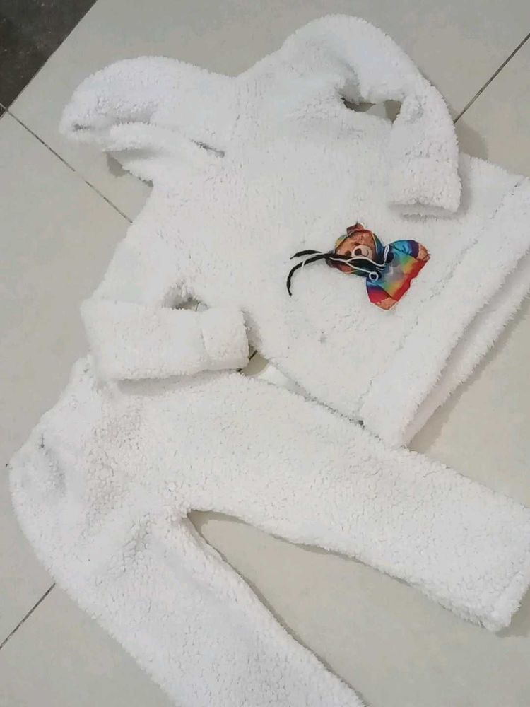Cozy White Teddy Bear Plush Set