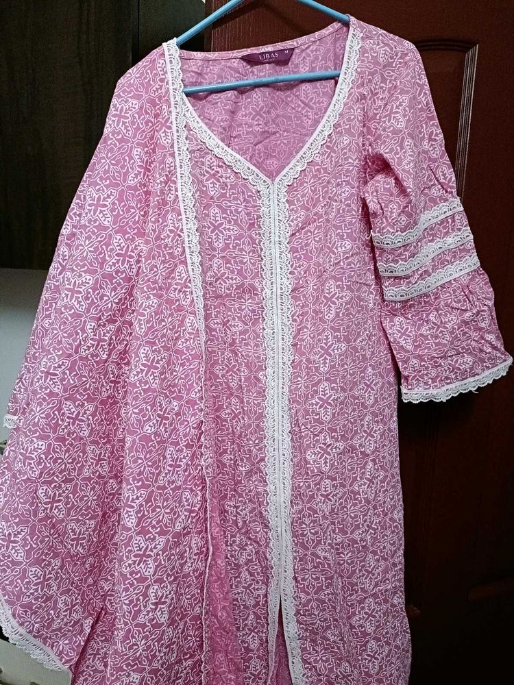 Libas Printed Kurta set with White Lace