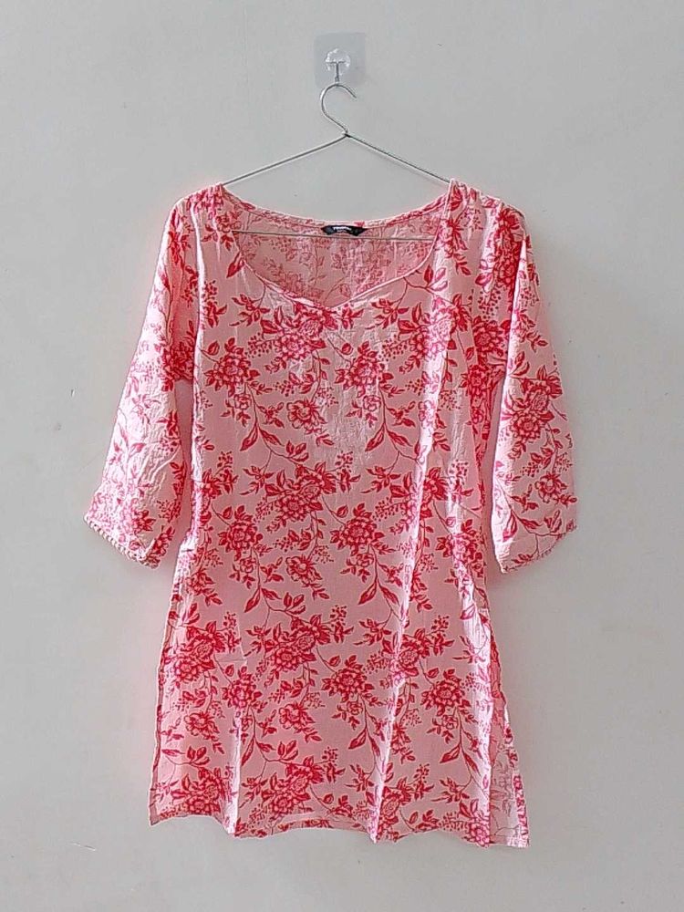 Pink Floral Tunic Top
