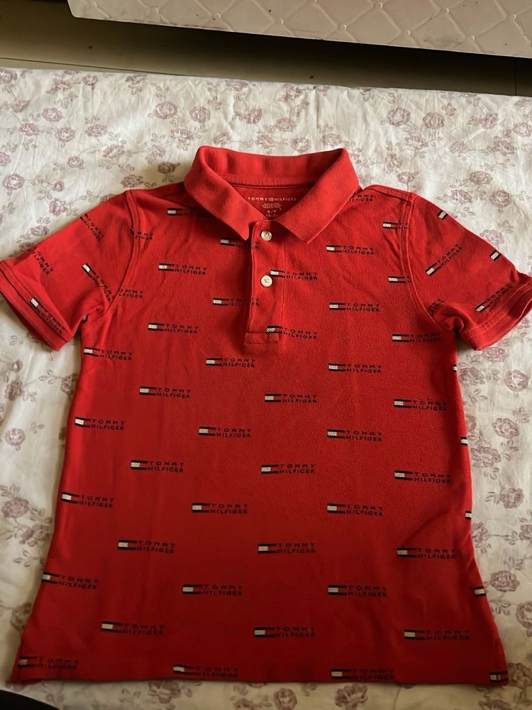 Tommy Hilfiger Red Logo Polo Shirt