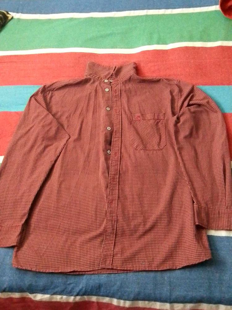 Men's Red Gingham Check Shirt