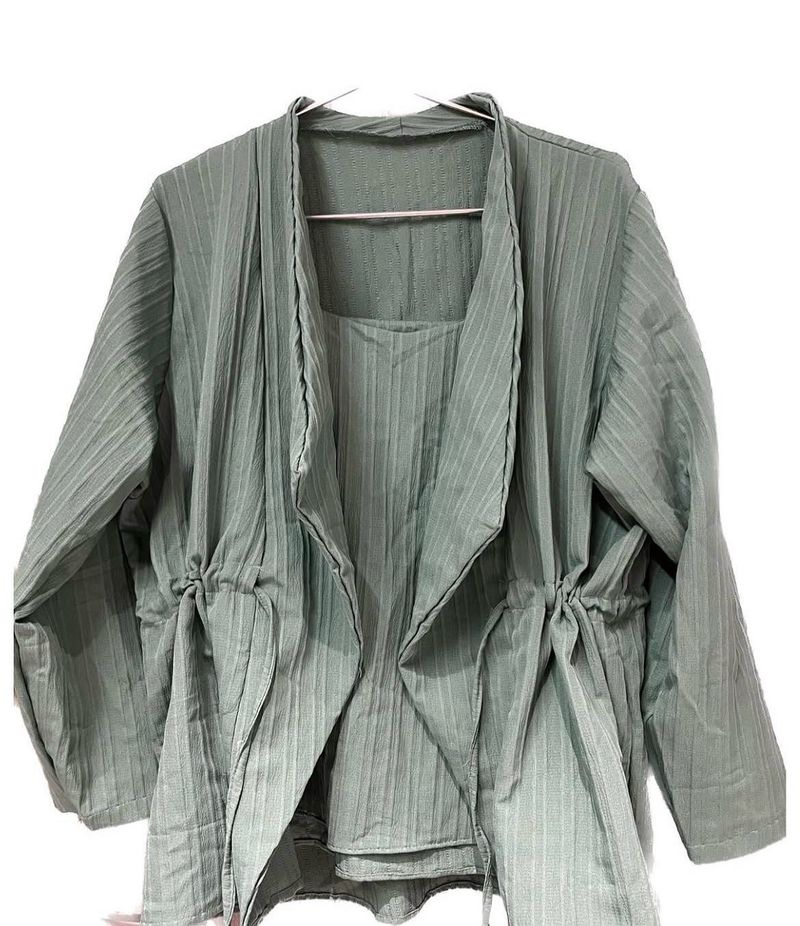 Stylish Striped Duster Jacket