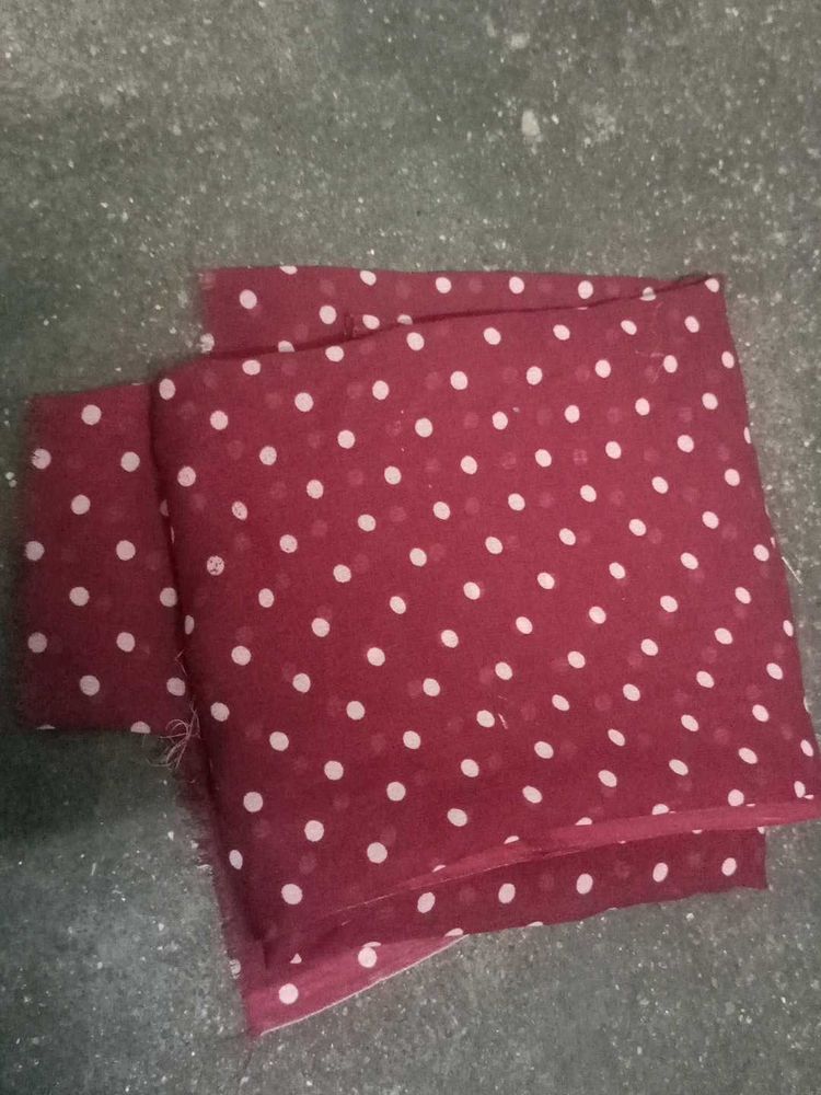 Maroon Polka Dot blouse material