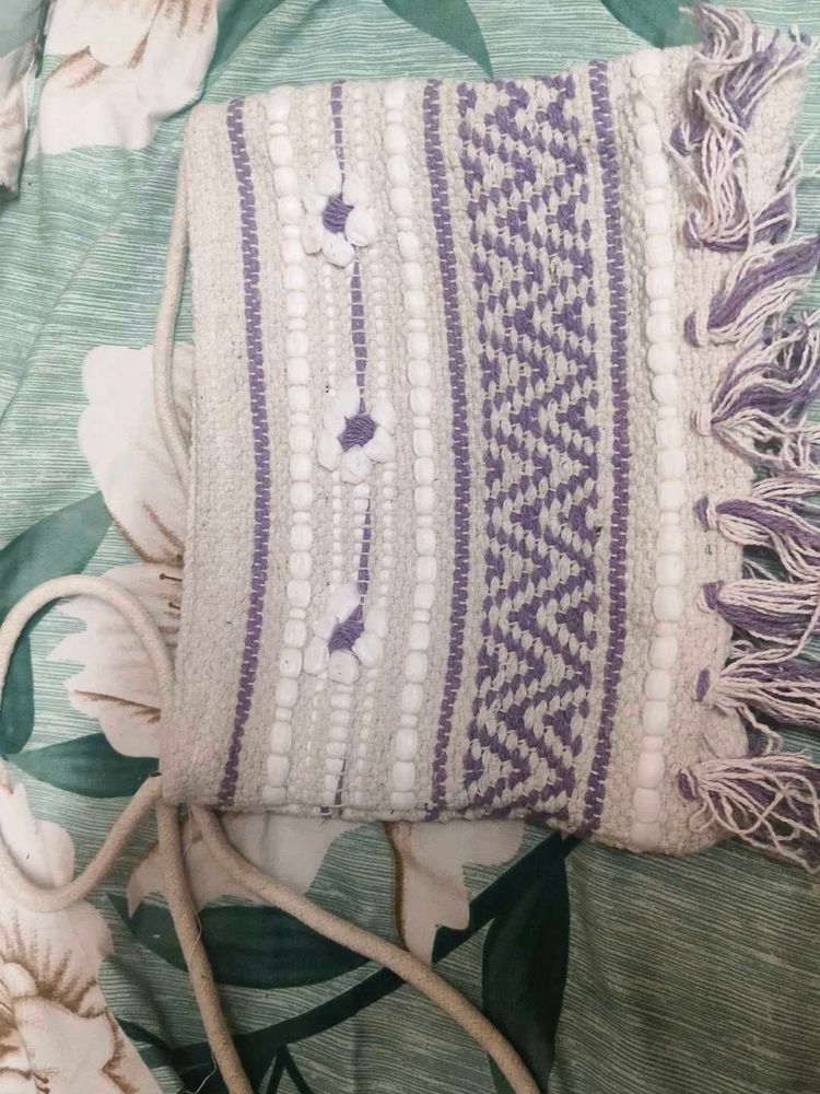 Boho Woven Crossbody Bag with Tassels
