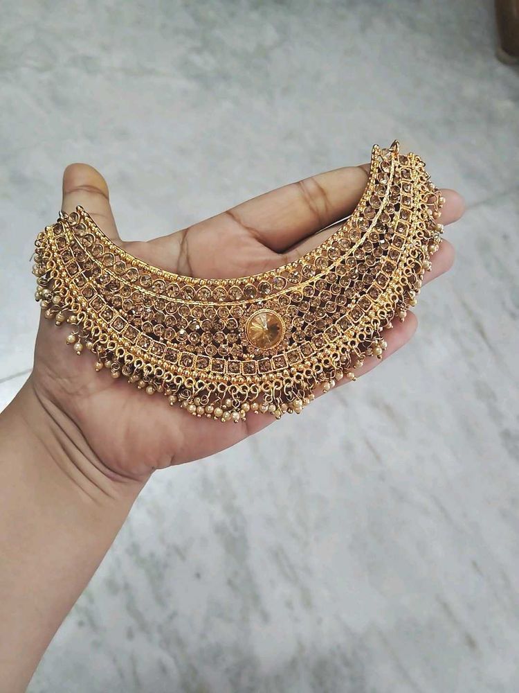 17.Gold Choker Necklace Set