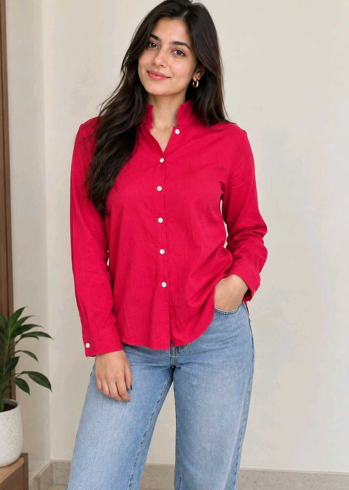 Stylish Rose Button-Up Shirt