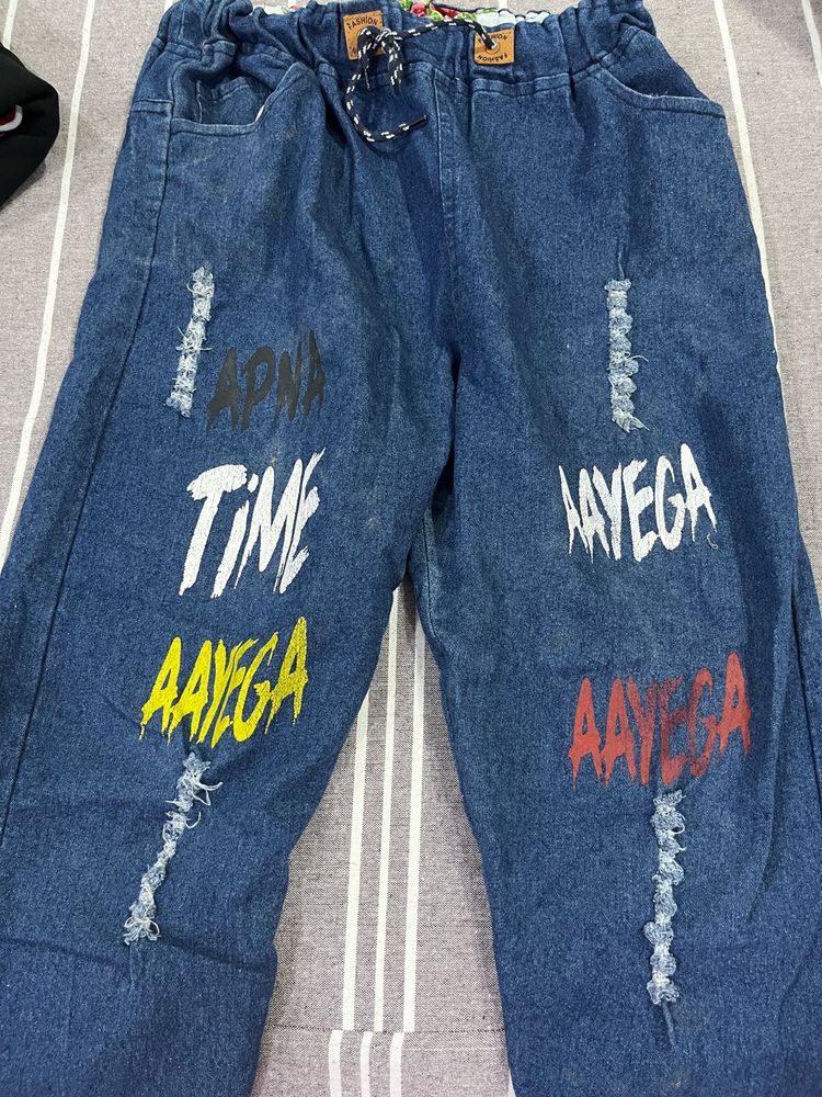 Stylish Graphic Denim Jeans