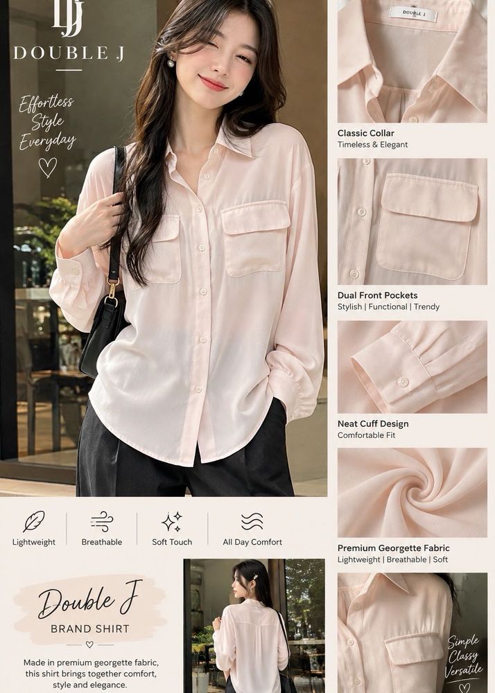 Double J Pink Georgette Shirt