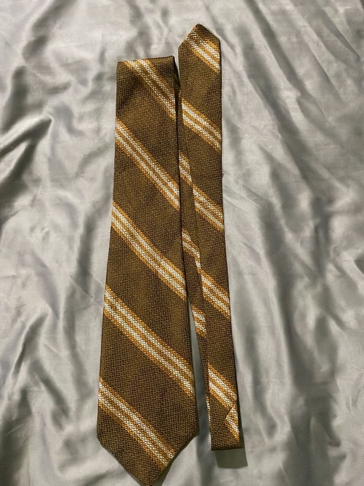 Brown Striped Men's Tie