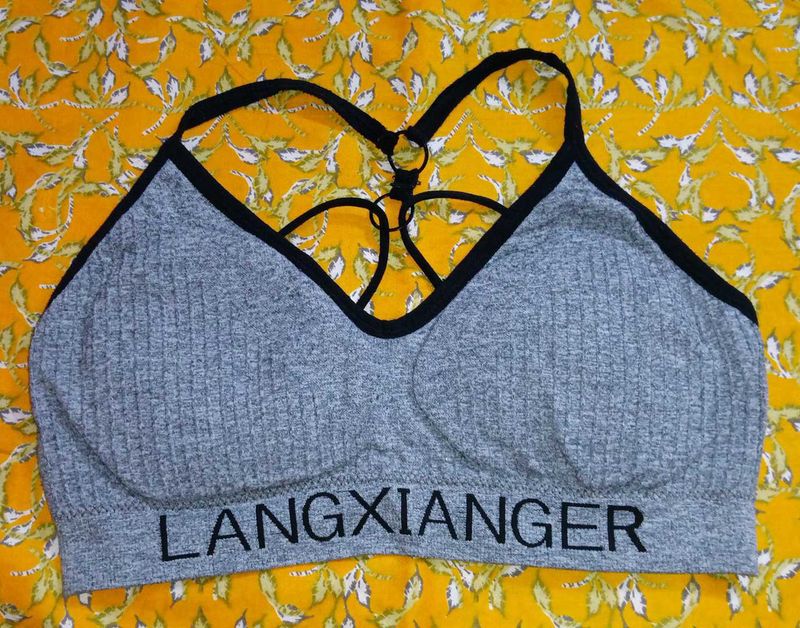 Grey Sports Bra