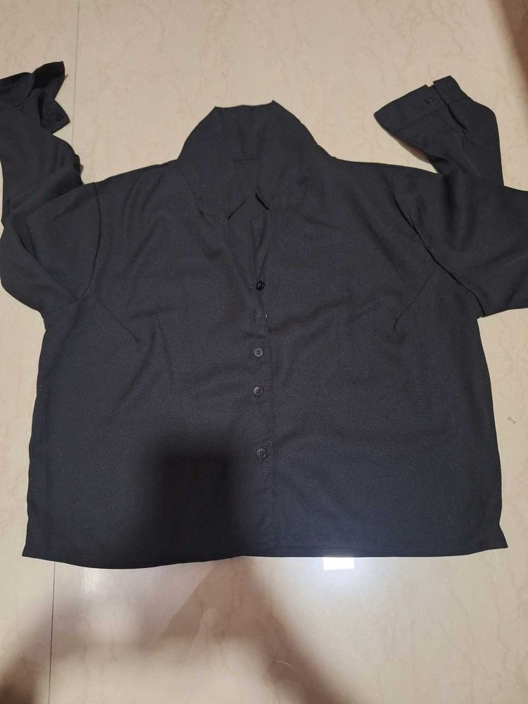 Stylish Black Button-Down Shirt