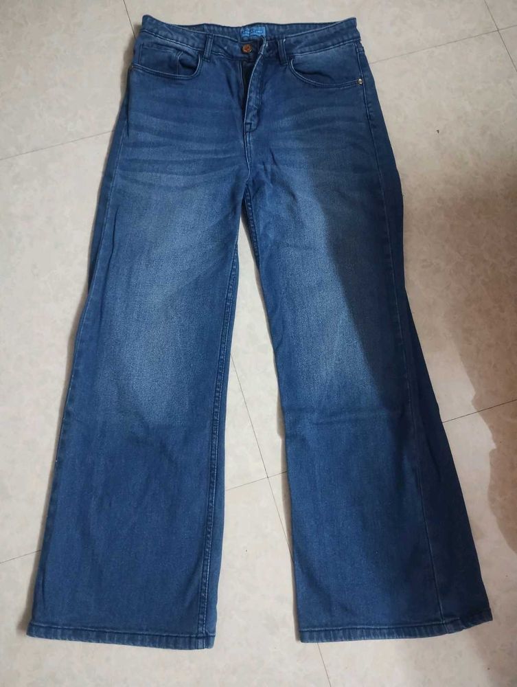 Blue Wide Leg Jeans
