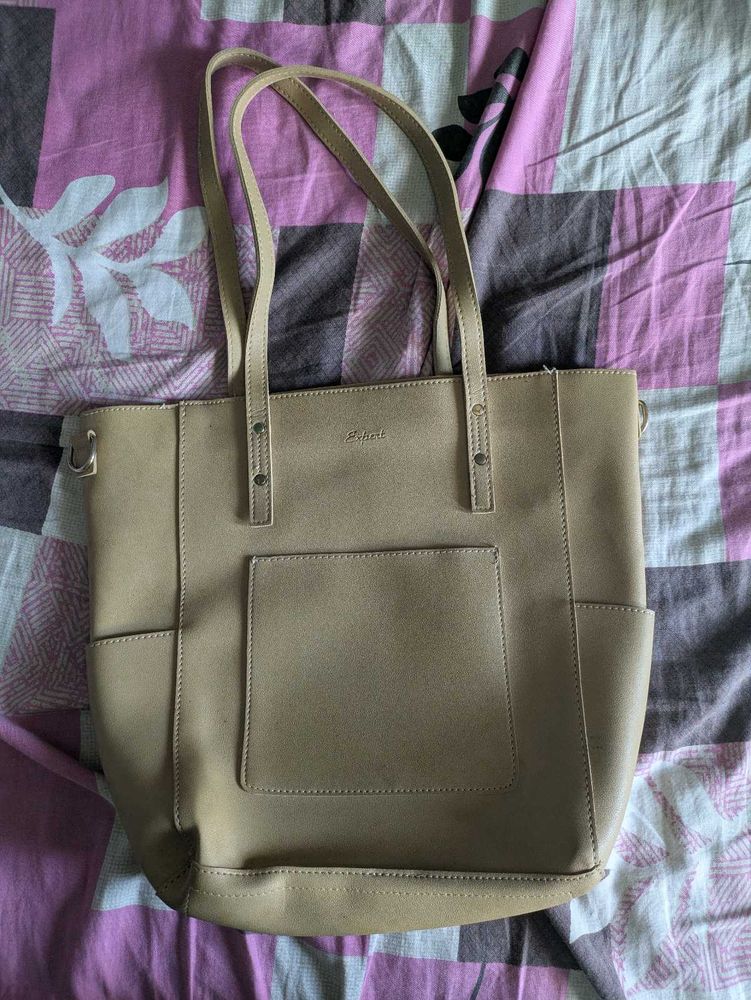 CLEARANCE Leatherite Tan Tote Bag