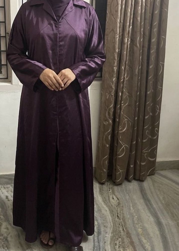 Elegant Purple Satin Abaya