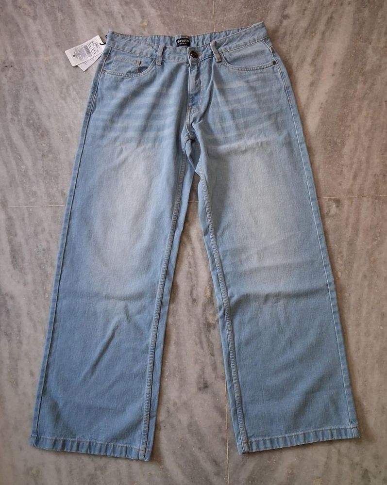 New Light Wash Wide Leg Jeans