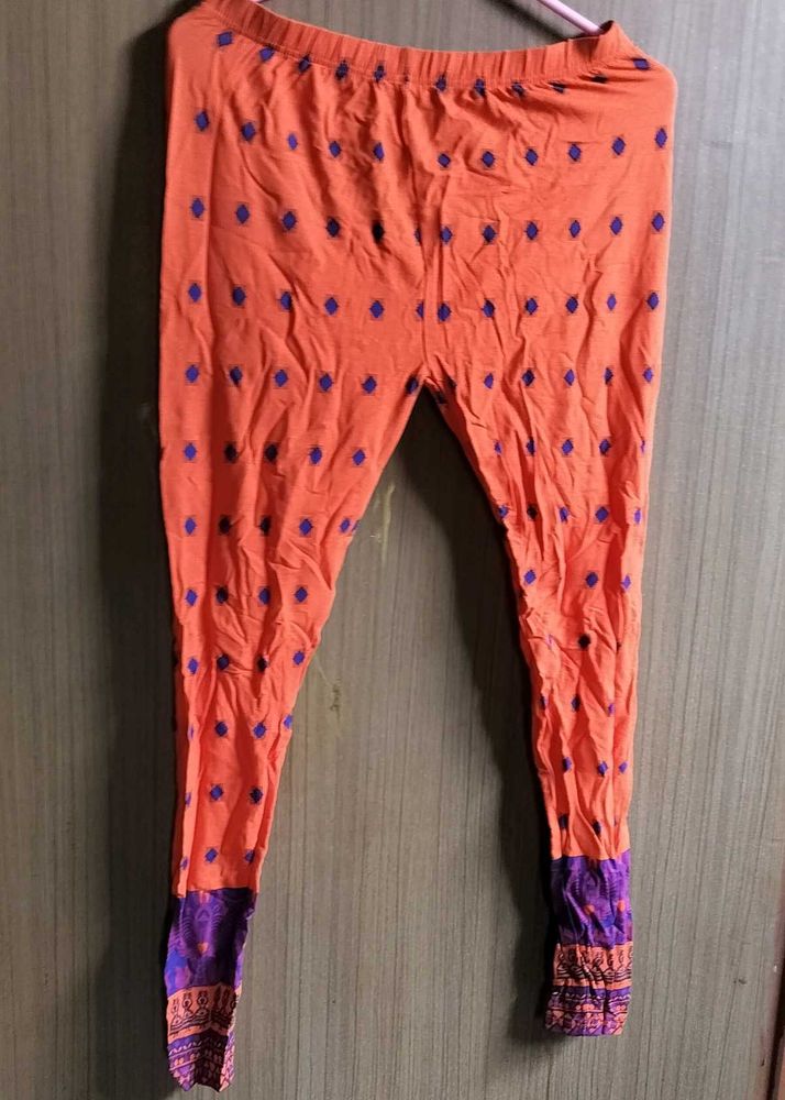 Melange leggings with Abstract Print