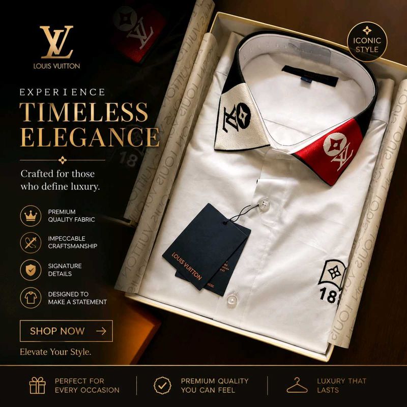 Louis Vitton Luxury Collar Designer Shirt