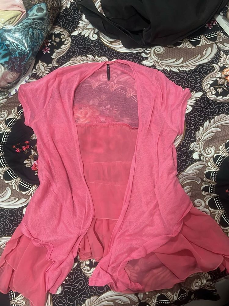 Chic Pink Layered Tunic Top