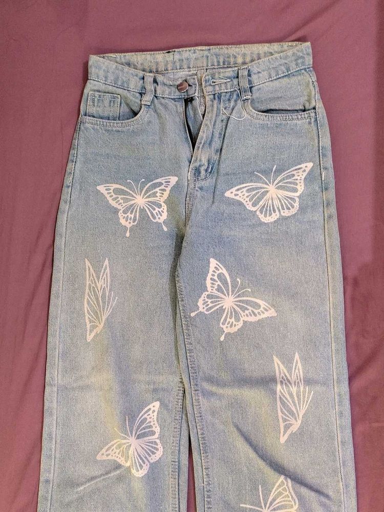 Butterfly Print Jeans