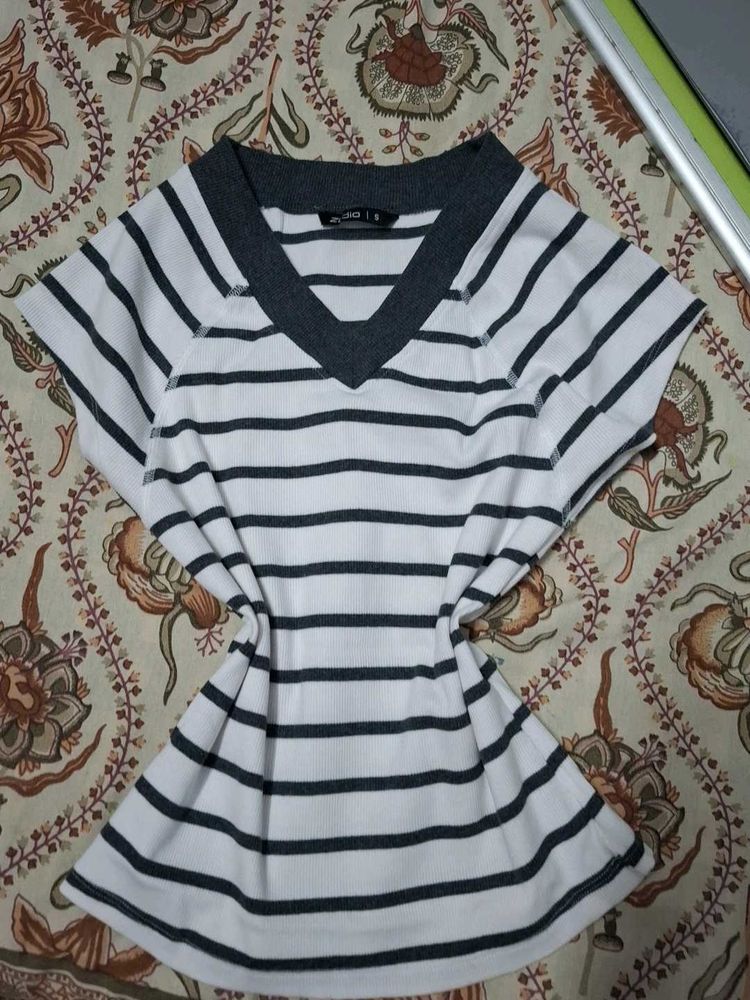 Striped V-Neck T-Shirt
