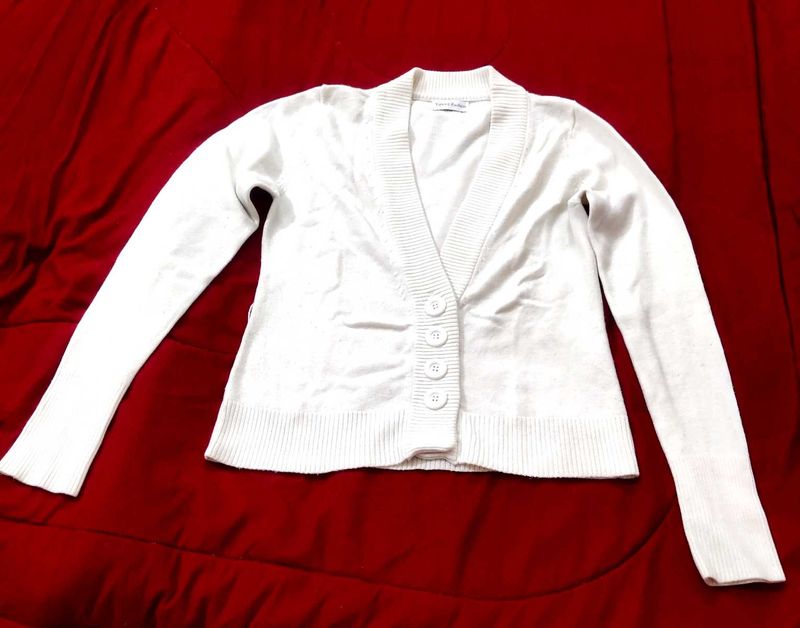 White Cardigan Sweater