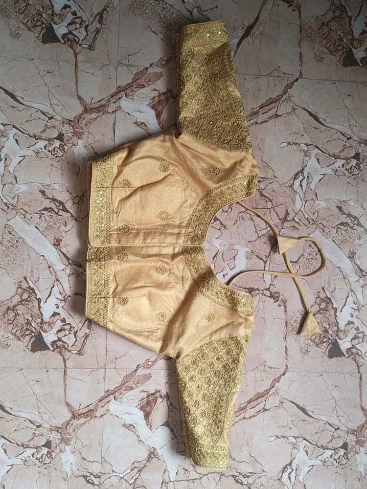 Elegant Gold Embroidered Blouse