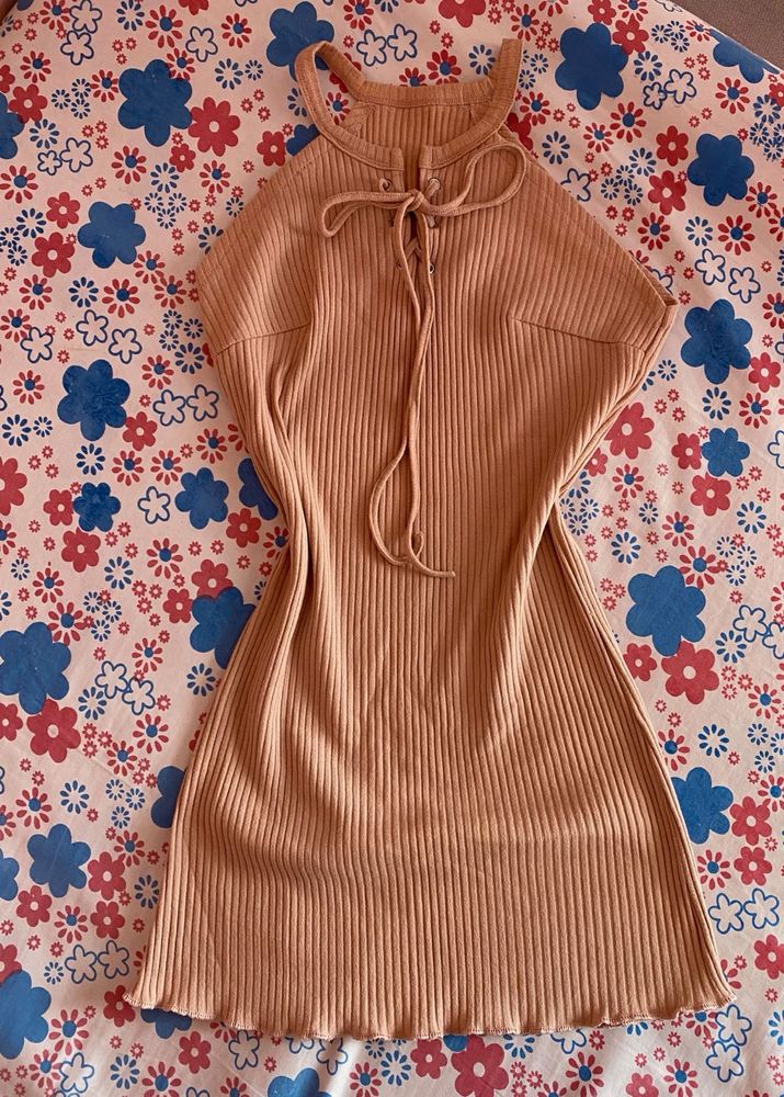 Ribbed Halter Neck Dress